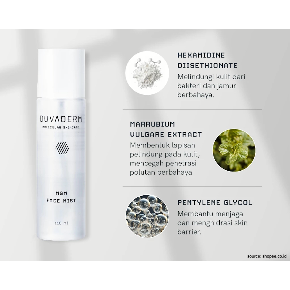 GLORY COSMECEUTICALS INDONESIA DUVADERM MSM Face Mist Translation missing: id.activerecord.decorators.item_part_image/alt