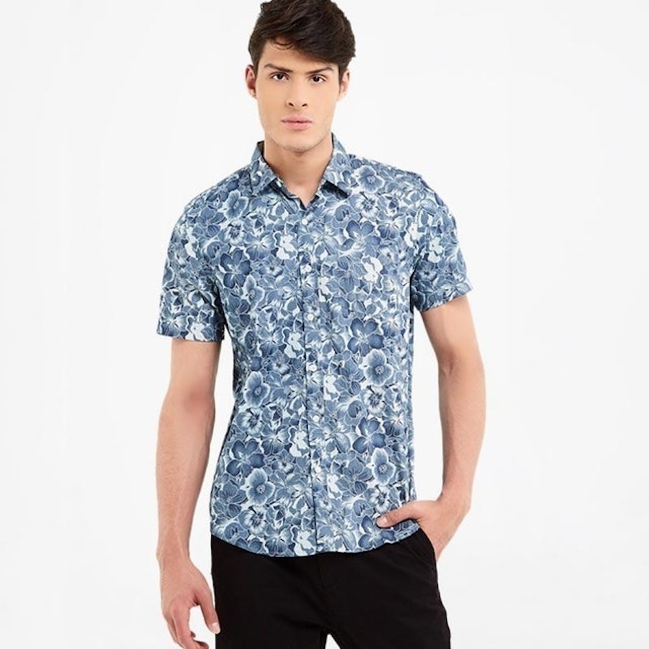 Minarno Kemeja Lengan Pendek Pria Floral Print Translation missing: id.activerecord.decorators.item_part_image/alt