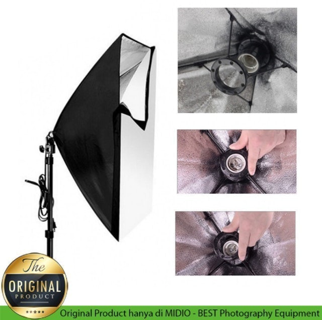  Midio Paket Double Studio Foto Midio A1 Light Stand 2M + 1 Socket E27 + Softbox Translation missing: id.activerecord.decorators.item_part_image/alt