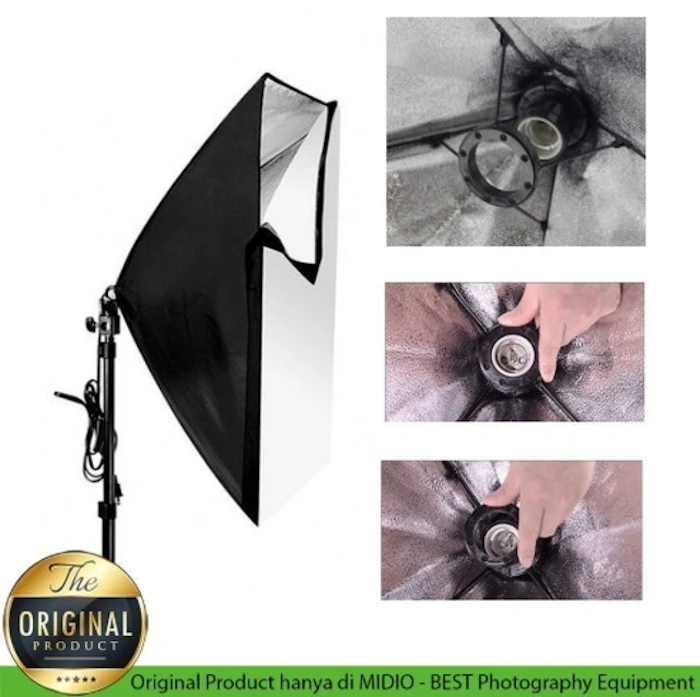 Midio Paket Double Studio Foto Midio A1 Light Stand 2M + 1 Socket E27 + Softbox Translation missing: id.activerecord.decorators.item_part_image/alt