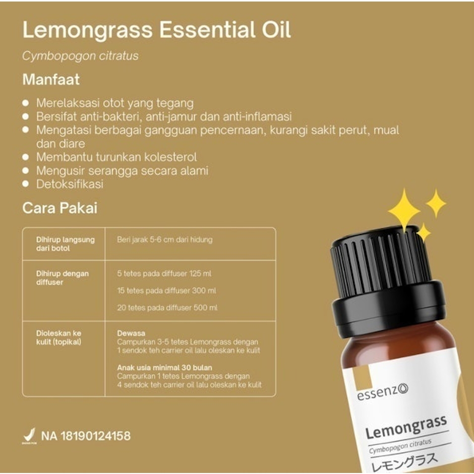 Essenzo Lemongrass Essential Oil Translation missing: id.activerecord.decorators.item_part_image/alt