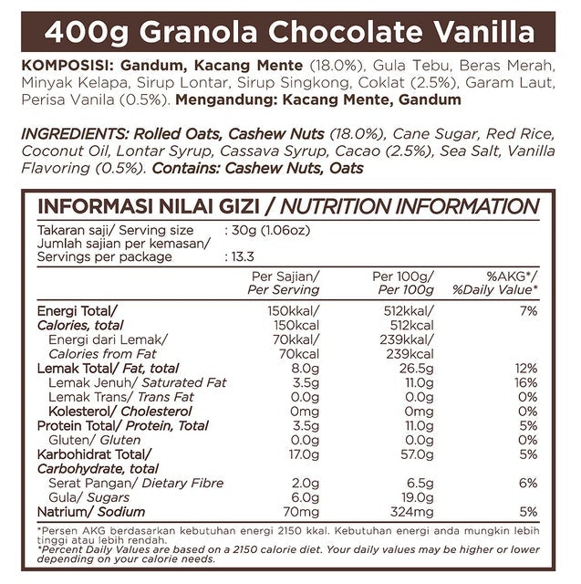 East Bali Cashews Chocolate Vanilla Granola Translation missing: id.activerecord.decorators.item_part_image/alt