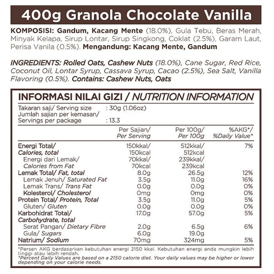 East Bali Cashews Chocolate Vanilla Granola Translation missing: id.activerecord.decorators.item_part_image/alt