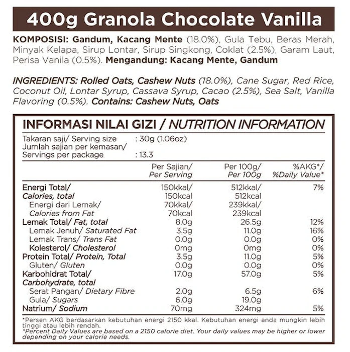 East Bali Cashews Chocolate Vanilla Granola Translation missing: id.activerecord.decorators.item_part_image/alt