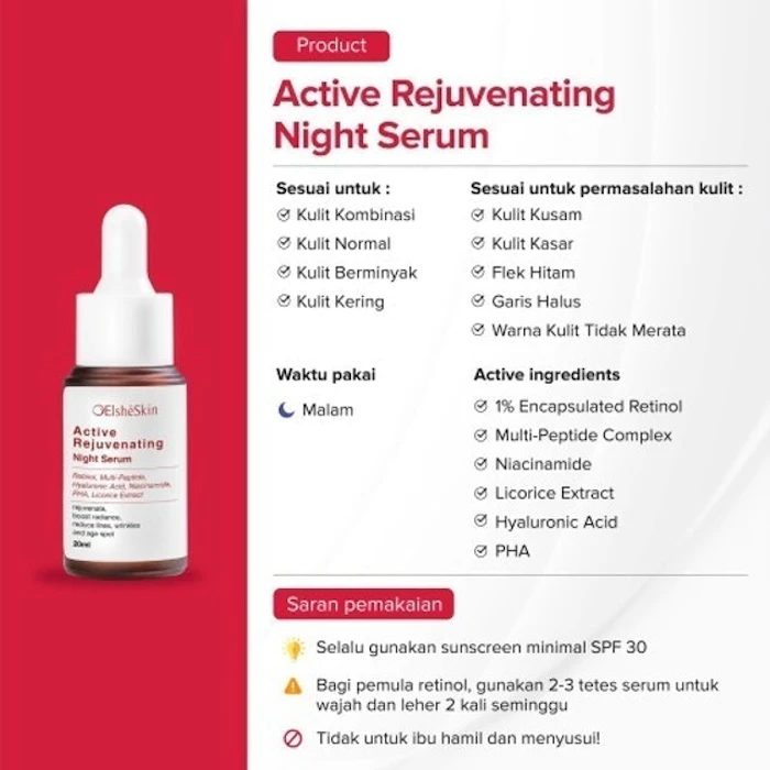 ElsheSkin Active Rejuvenating Night Serum Translation missing: id.activerecord.decorators.item_part_image/alt