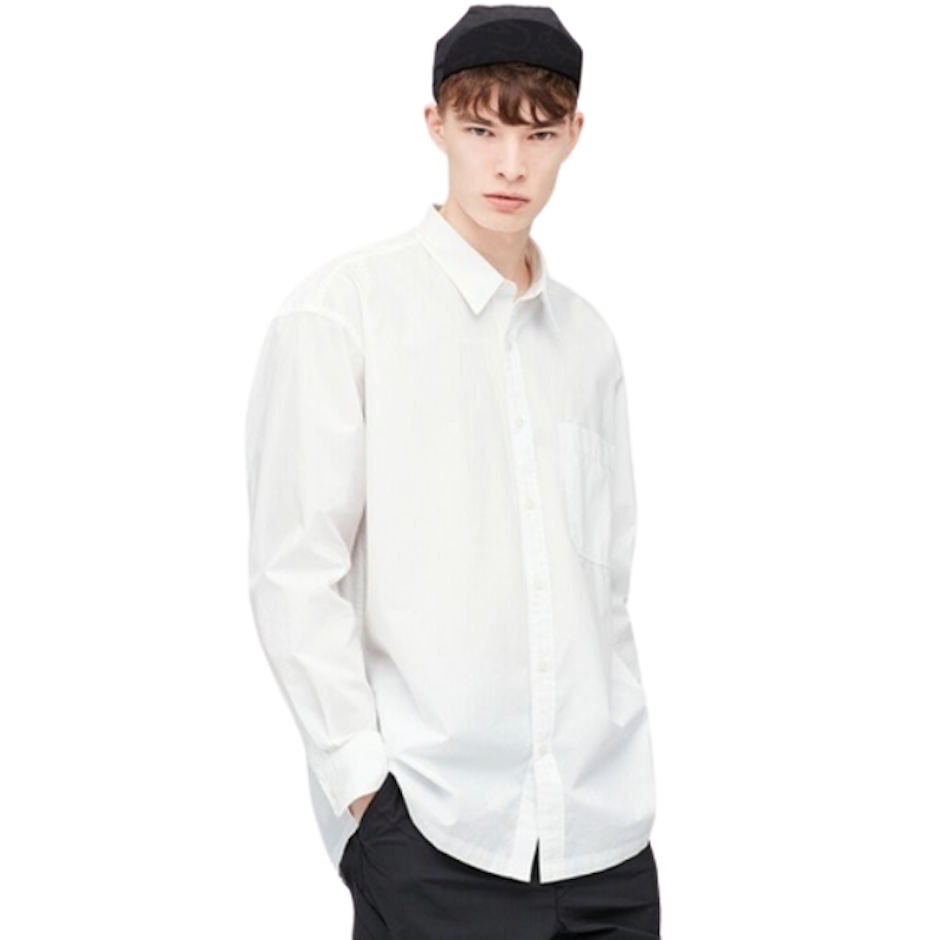 Uniqlo Kemeja Broadcloth Extra Fine Cotton Oversized (Panjang) Translation missing: id.activerecord.decorators.item_part_image/alt