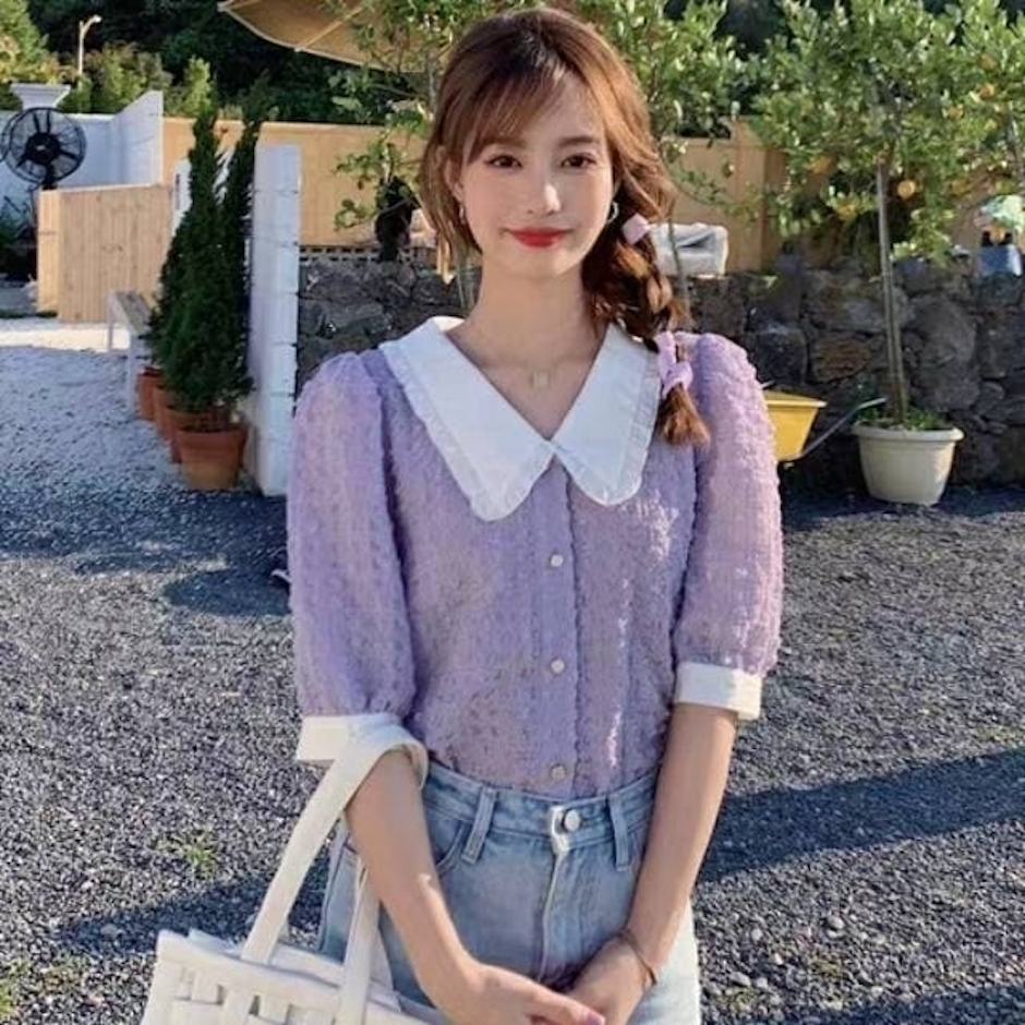Lilac Blouse Korea Translation missing: id.activerecord.decorators.item_part_image/alt