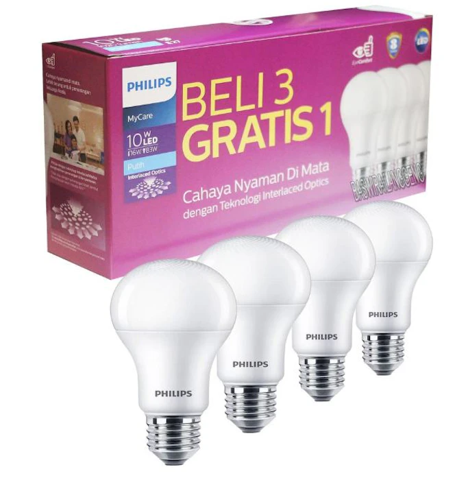 Philips MultiPack MyCare LedBulb 10W 6500K Putih Translation missing: id.activerecord.decorators.item_part_image/alt