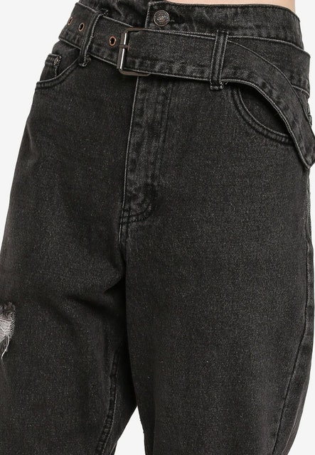 FOREVER 21  Belted High Rise Jeans Translation missing: id.activerecord.decorators.item_part_image/alt