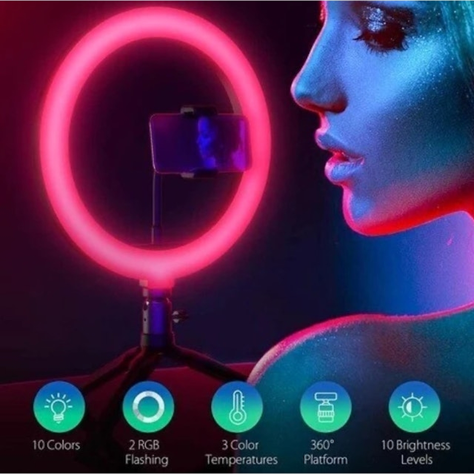 MIXIO Ring Light RGB Rainbow 26 cm + Tripod 2 m Translation missing: id.activerecord.decorators.item_part_image/alt