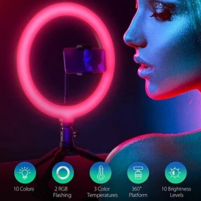 MIXIO Ring Light RGB Rainbow 26 cm + Tripod 2 m Translation missing: id.activerecord.decorators.item_part_image/alt