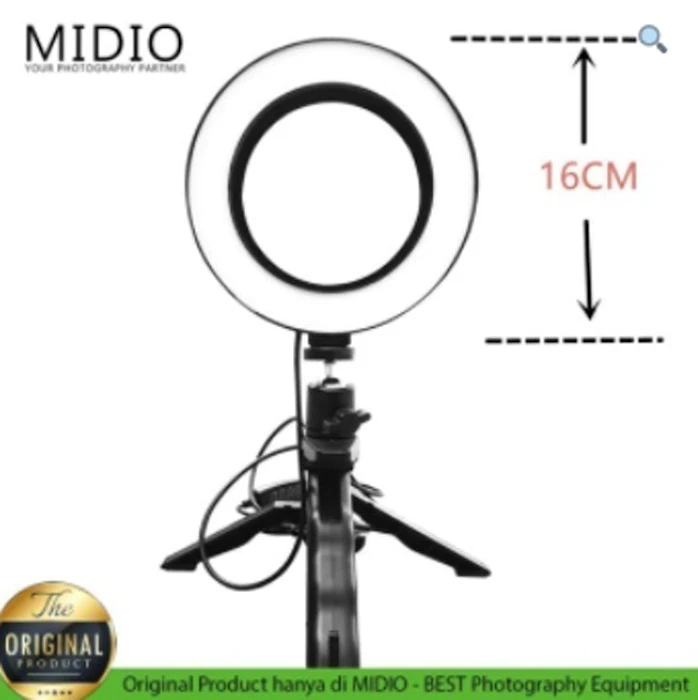 Midio Ringlight 16 Midio For Selfie Vlogger and Livestreamer plus Tripod Lipat Translation missing: id.activerecord.decorators.item_part_image/alt