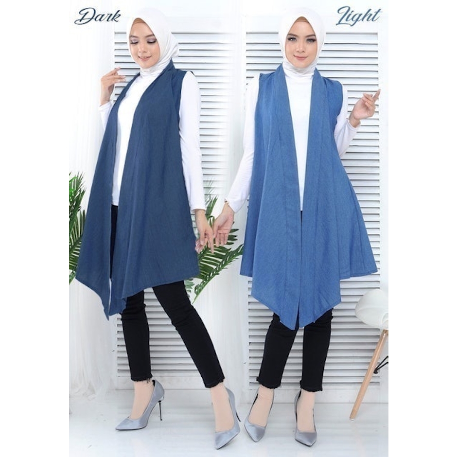 Outer Cardigan Jeans Denim Lengan Pendek Translation missing: id.activerecord.decorators.item_part_image/alt