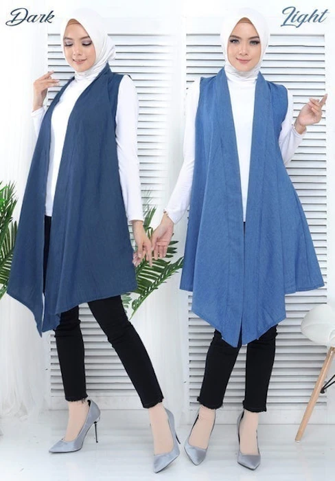 Outer Cardigan Jeans Denim Lengan Pendek Translation missing: id.activerecord.decorators.item_part_image/alt