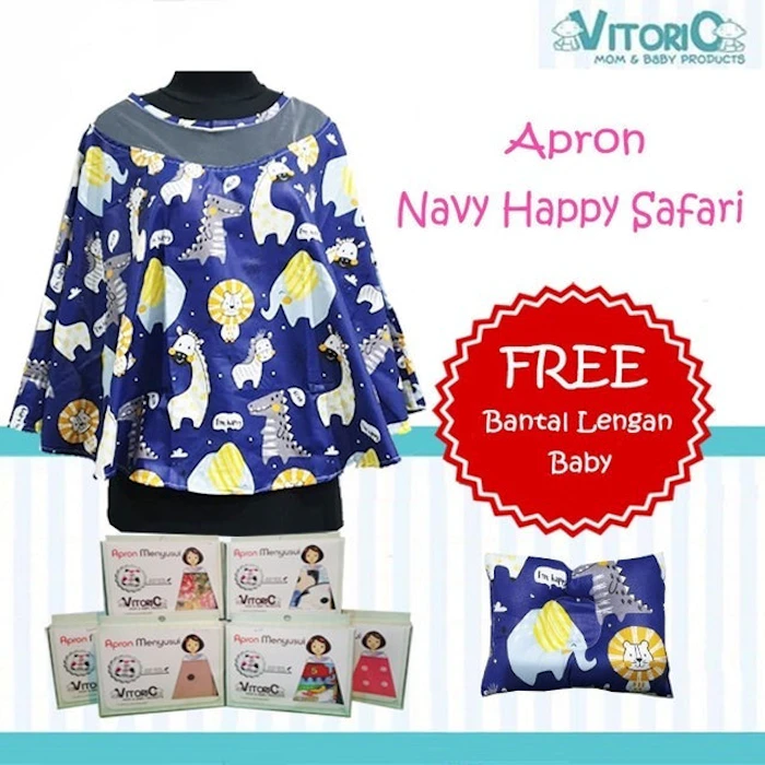 Vitorio Apron Menyusui Jaring Motif Karakter Translation missing: id.activerecord.decorators.item_part_image/alt