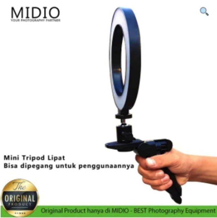 Midio Ringlight 16 Midio For Selfie Vlogger and Livestreamer plus Tripod Lipat Translation missing: id.activerecord.decorators.item_part_image/alt