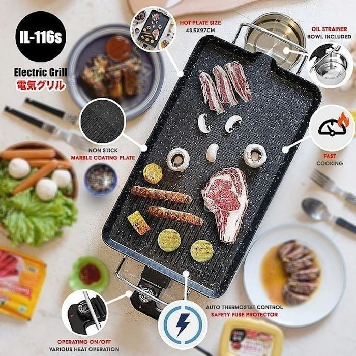 IDEALIFE Electric Grill - Grill Panggang Listrik Translation missing: id.activerecord.decorators.item_part_image/alt