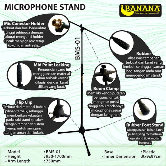 BANANA Microphone Stand Translation missing: id.activerecord.decorators.item_part_image/alt