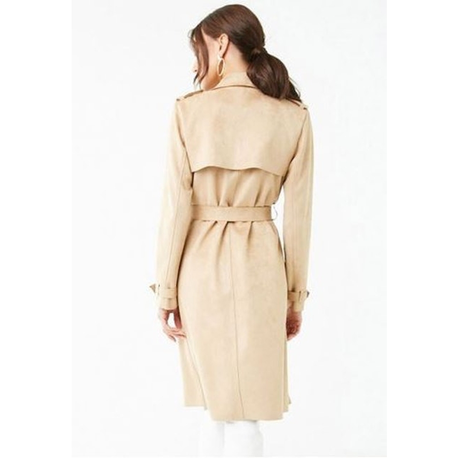FOREVER 21 Faux Suede Trench Coat Translation missing: id.activerecord.decorators.item_part_image/alt