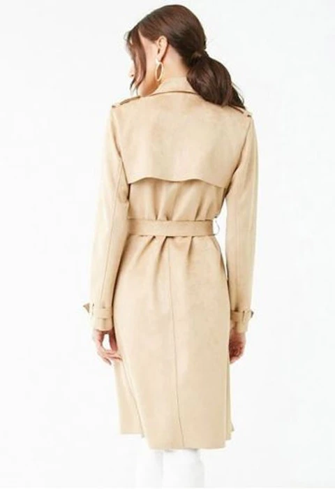 FOREVER 21 Faux Suede Trench Coat Translation missing: id.activerecord.decorators.item_part_image/alt