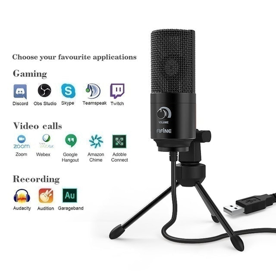 FIFINE MICROPHONE USB Microphone with Volume Dial Translation missing: id.activerecord.decorators.item_part_image/alt