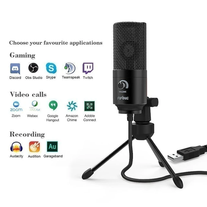 FIFINE MICROPHONE USB Microphone with Volume Dial Translation missing: id.activerecord.decorators.item_part_image/alt