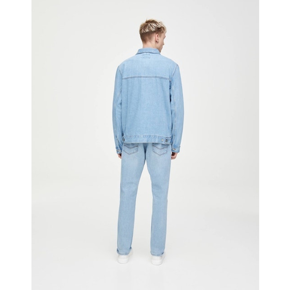 Pull and Bear Blue Denim Regular Fit Jacket Translation missing: id.activerecord.decorators.item_part_image/alt