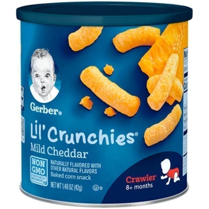 Gerber Lil' Crunchies Baked Corn Snack, Mild Cheddar, 1.48 oz Translation missing: id.activerecord.decorators.item_part_image/alt