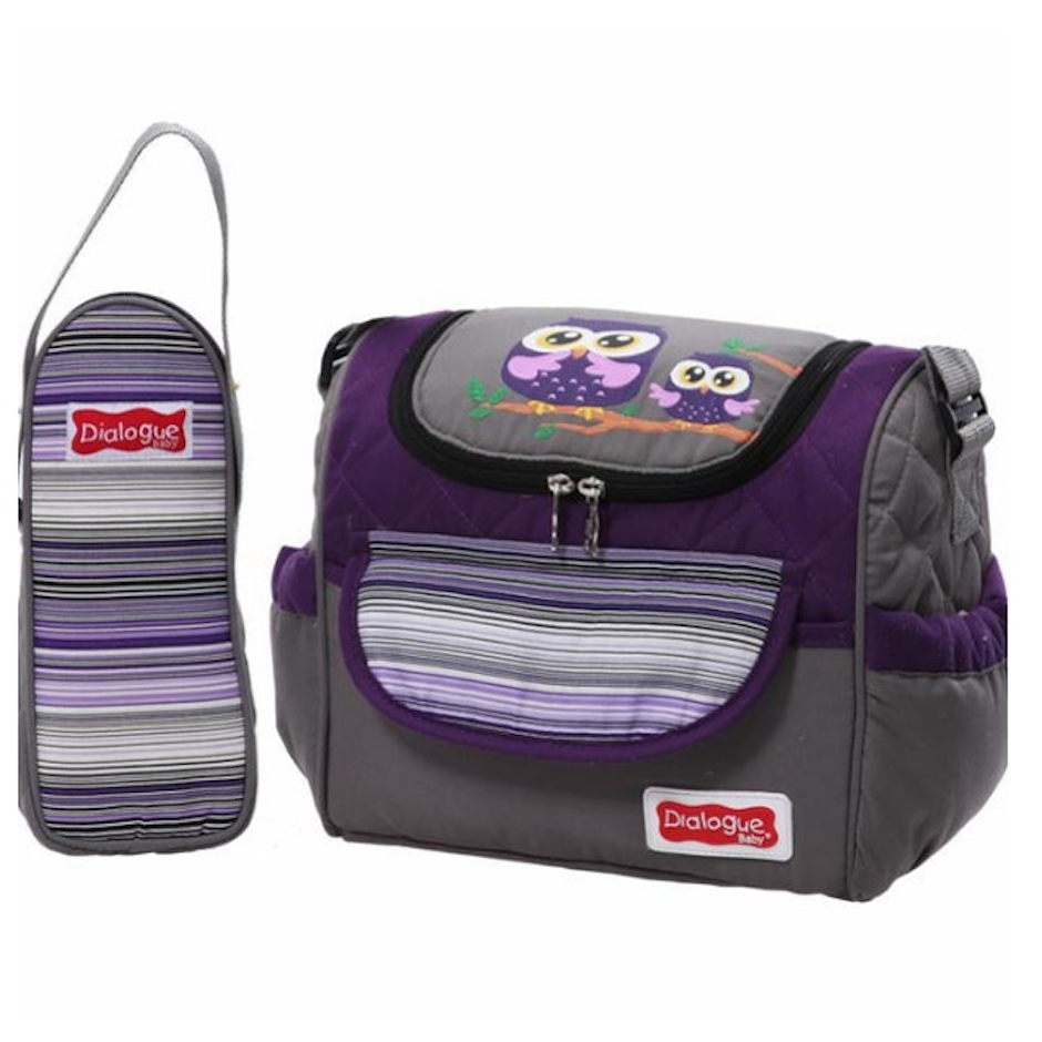 Dialogue Baby Tas Medium + Tempat Botol Susu Owl Series DGT7236 - Hijau Translation missing: id.activerecord.decorators.item_part_image/alt