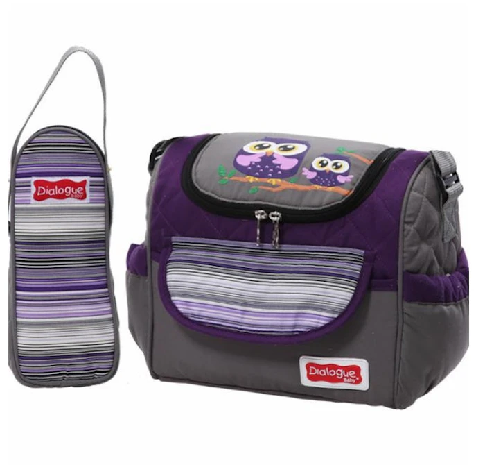 Dialogue Baby Tas Medium + Tempat Botol Susu Owl Series DGT7236 - Hijau Translation missing: id.activerecord.decorators.item_part_image/alt