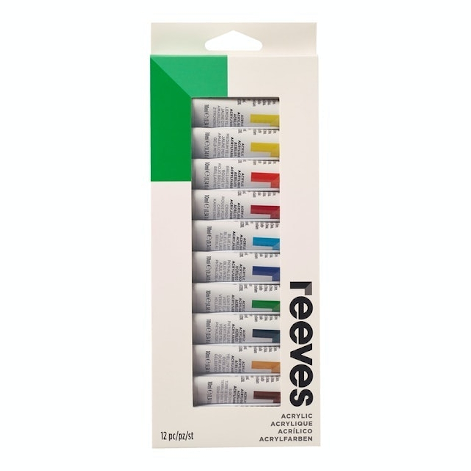 Reeves Acrylic Paint Set 12 Translation missing: id.activerecord.decorators.item_part_image/alt