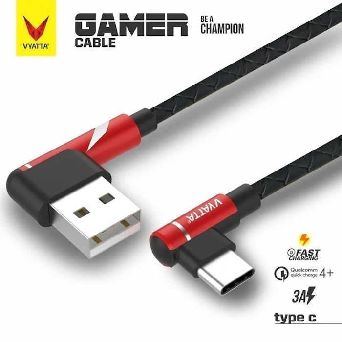 Vyatta Gamer Type C USB Cable - Fast Charge Translation missing: id.activerecord.decorators.item_part_image/alt