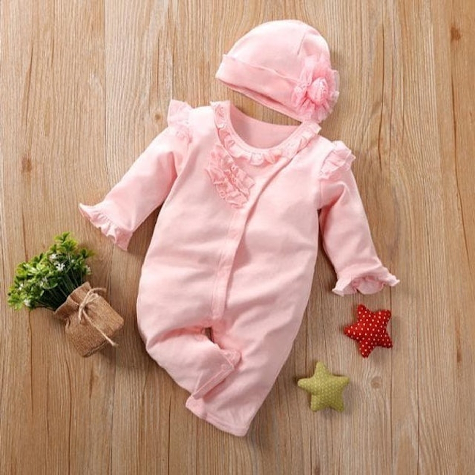 Baju Jumper Bayi Perempuan Lengan Panjang dengan Topi Translation missing: id.activerecord.decorators.item_part_image/alt
