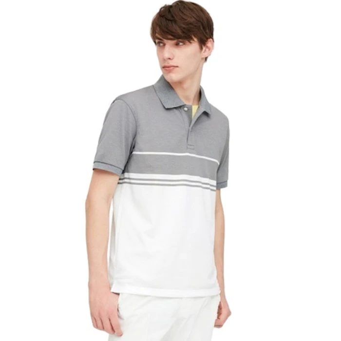 Uniqlo Kaos Polo Dry Ex Pique Garis Lengan Pendek Translation missing: id.activerecord.decorators.item_part_image/alt
