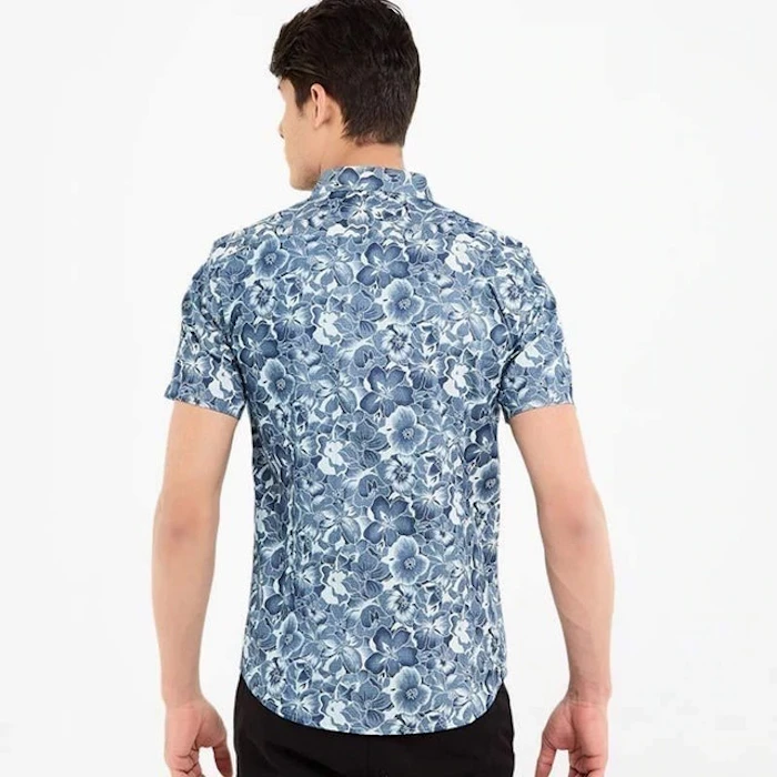 Minarno Kemeja Lengan Pendek Pria Floral Print Translation missing: id.activerecord.decorators.item_part_image/alt