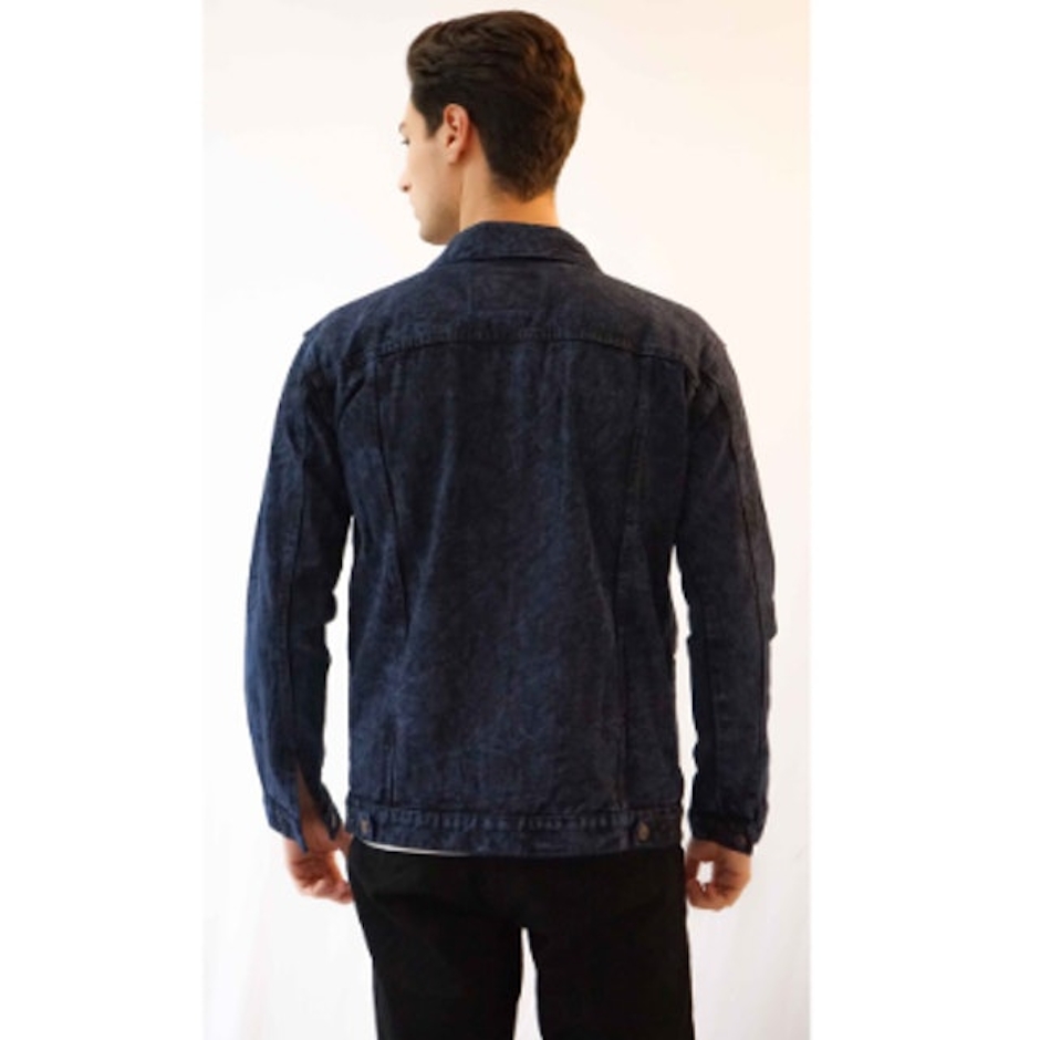 Houseofcuff Jaket Jeans Pria Polos Tebal Dilan Jaket Denim Biru Dongker Pudar Translation missing: id.activerecord.decorators.item_part_image/alt