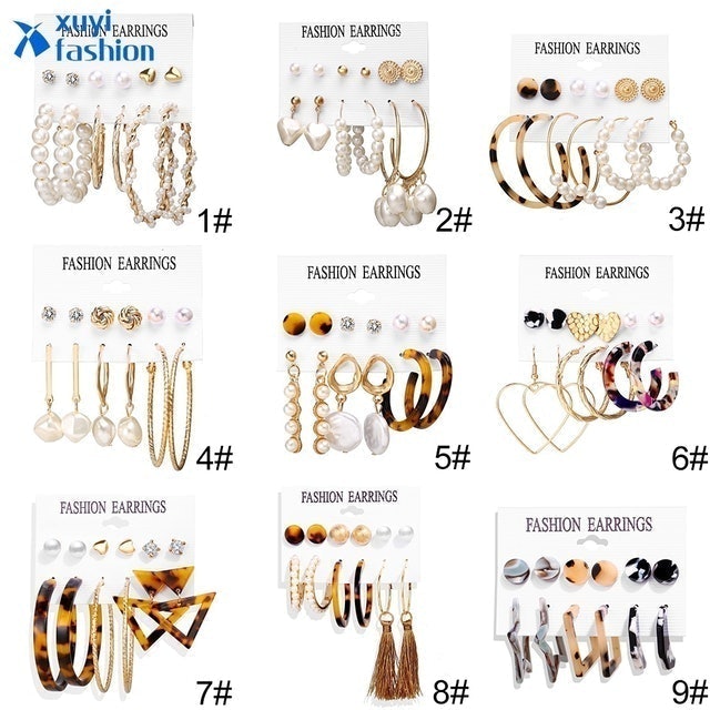 Set Anting Tusuk Bentuk Lingkaran Aksen Mutiara Translation missing: id.activerecord.decorators.item_part_image/alt
