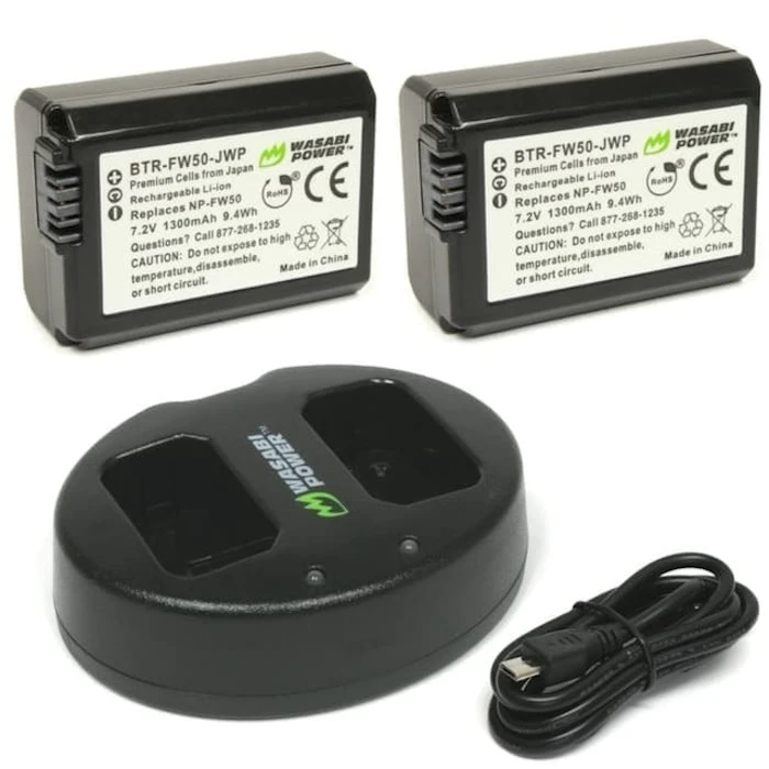 Wasabi Power Battery (2-Pack) and Dual Charger for Sony Translation missing: id.activerecord.decorators.item_part_image/alt