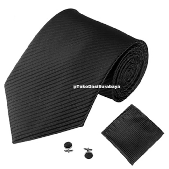 Dasi Hitam Motif Garis Translation missing: id.activerecord.decorators.item_part_image/alt
