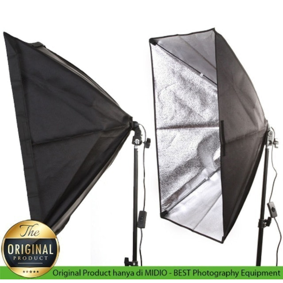 Midio Paket Double Studio Foto Midio A1 Light Stand 2M + 1 Socket E27 + Softbox Translation missing: id.activerecord.decorators.item_part_image/alt