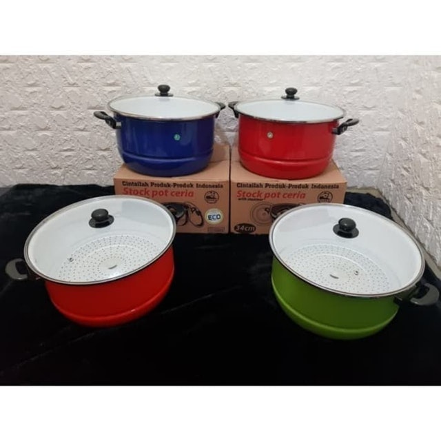 Maspion Stock Pot Ceria with Steamer Translation missing: id.activerecord.decorators.item_part_image/alt