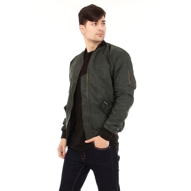 Cottonology  Dark Green Bomber Jaket Translation missing: id.activerecord.decorators.item_part_image/alt