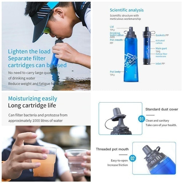 Aonijie  Botol Minum dengan Filter 440ml SD25 