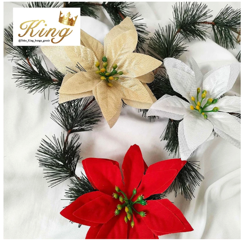 Christmas Flower Ponsentia Pine Garland Wreath 2