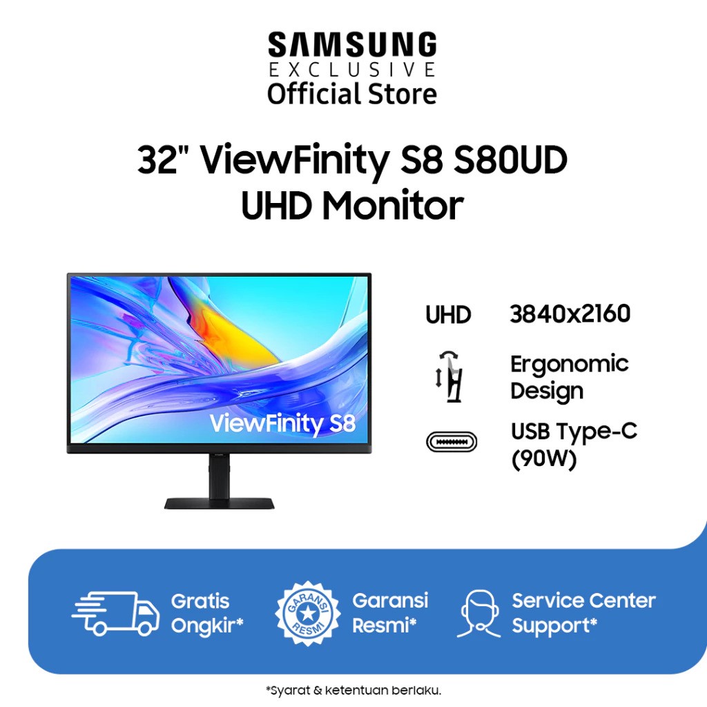 Samsung Electronics Samsung 32" ViewFinity S8 S80UD UHD LS32D804UAEXXD