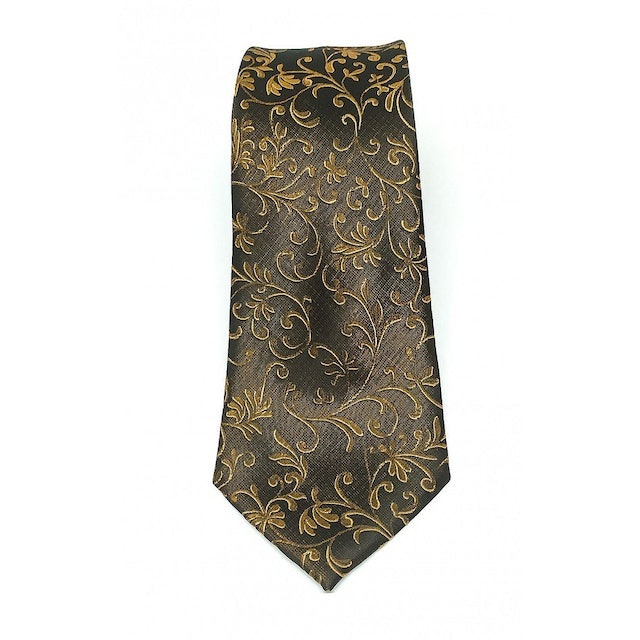 Brown Gold Half Batik Neck Tie 3