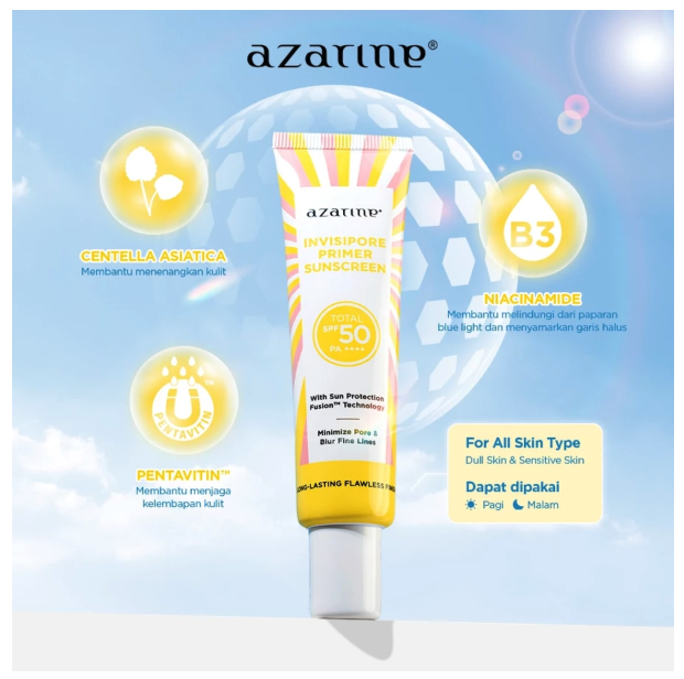 Wahana Kosmetika Indonesia Azarine® Invisipore Primer Sunscreen SPF 50 PA++++