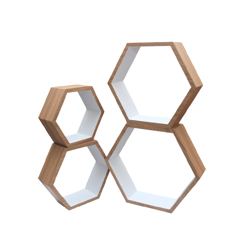 Rak Dinding Hexagonal Set 2