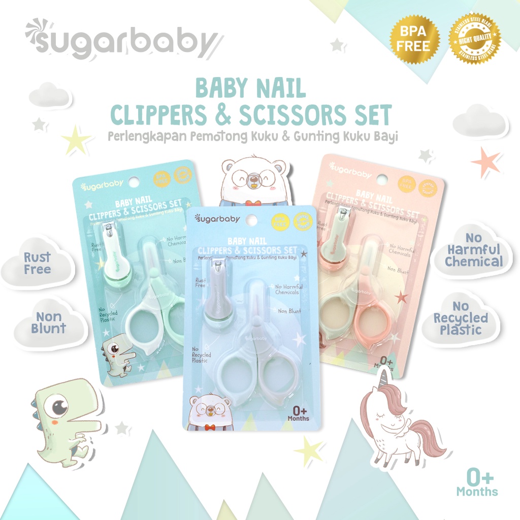 Sugar Baby 2 in1 Baby Nail Clippers & Scissors Set 