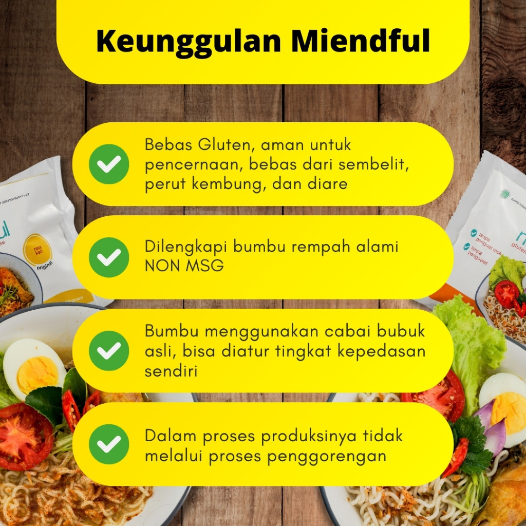 Indofood CBP Sukses Makmur Miendful Mie Instan Gluten Free Rasa Goreng